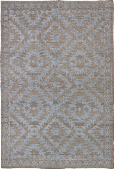 Bordered  Contemporary Brown Area rug 5x8 Indian Hand-knotted 272077