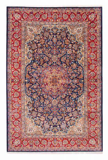 Bordered  Traditional Blue Area rug 6x9 Persian Hand-knotted 323921