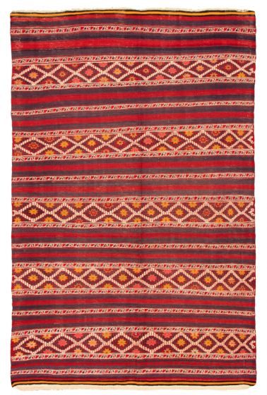 Flat-weaves & Kilims  Tribal Red Area rug 5x8 Turkish Flat-weave 343559
