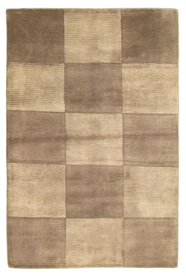 Casual  Transitional Green Area rug 3x5 Nepal Hand-knotted 344267