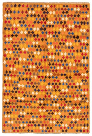Bohemian  Tribal Orange Area rug 3x5 Afghan Hand-knotted 354171