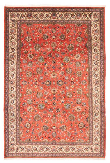 Bordered  Traditional Red Area rug 6x9 Indian Hand-knotted 373145