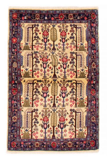 Bordered  Tribal Yellow Area rug 3x5 Persian Hand-knotted 383830