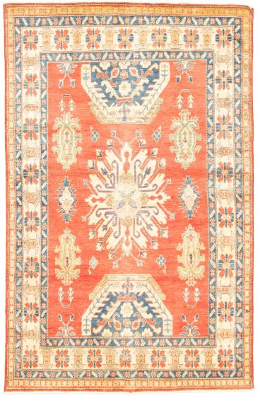 Geometric  Traditional Red Area rug 6x9 Afghan Hand-knotted 312368