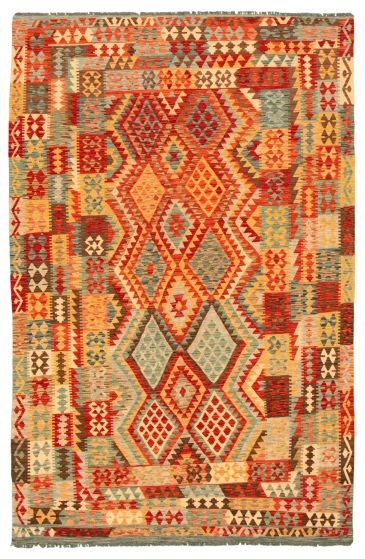 Flat-weaves & Kilims  Traditional Red Area rug 6x9 Turkish Flat-weave 346104