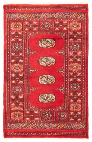 Bordered  Tribal Red Area rug 3x5 Pakistani Hand-knotted 360033