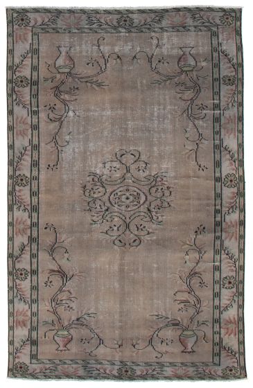 Overdyed  Transitional Grey Area rug 5x8 Turkish Hand-knotted 367309