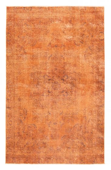 Bordered  Transitional Orange Area rug 5x8 Turkish Hand-knotted 378367