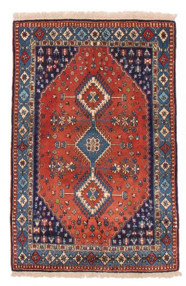 Bordered  Traditional Brown Area rug 3x5 Persian Hand-knotted 382497