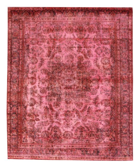Overdyed  Transitional Red Area rug 9x12 Turkish Hand-knotted 374170