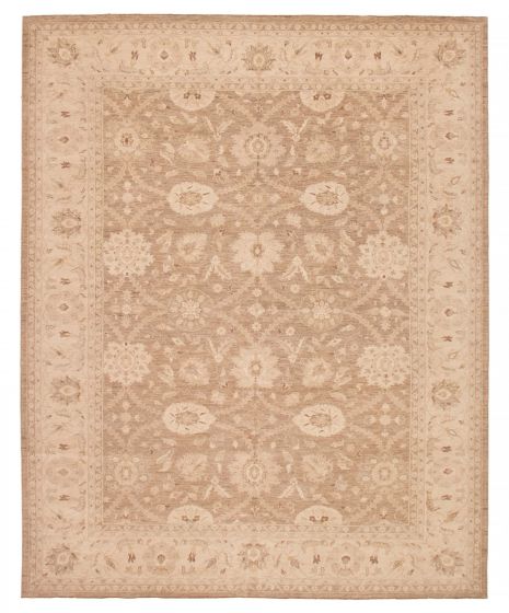 Transitional Brown Area rug 9x12 Afghan Hand-knotted 392496