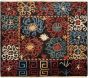 Casual  Transitional Black Area rug Square Indian Hand-knotted 294419