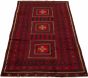 Bordered  Tribal Red Area rug 5x8 Afghan Hand-knotted 326312