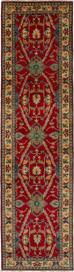 Bohemian  Traditional Red Runner rug 10-ft-runner Afghan Hand-knotted 271475