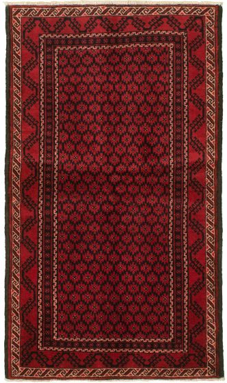 Bordered  Tribal Red Area rug 4x6 Afghan Hand-knotted 334057