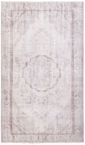 Bordered  Traditional Ivory Area rug 5x8 Turkish Hand-knotted 362531