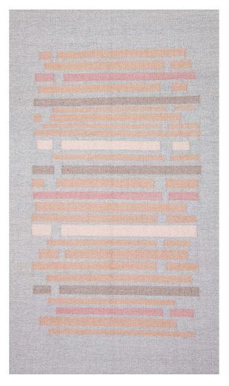 Flat-weaves & Kilims  Traditional Grey Area rug 5x8 Indian Flat-Weave 375703