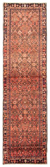 Bordered  Traditional Red Runner rug 16-ft-runner Persian Hand-knotted 366232