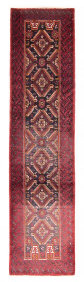 Bordered  Traditional Black Runner rug 8-ft-runner Afghan Hand-knotted 380529