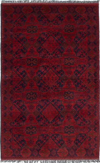 Traditional  Tribal Red Area rug 3x5 Afghan Hand-knotted 234546