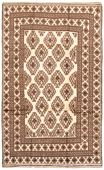 Bordered  Geometric  Area rug 5x8 Turkish Hand-knotted 326764