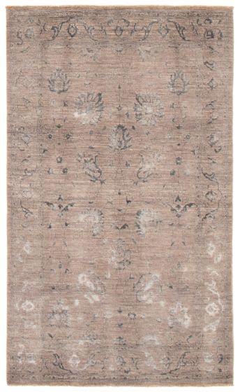 Bordered  Transitional Grey Area rug 3x5 Pakistani Hand-knotted 366964