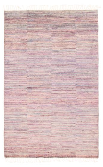 Solid Purple Area rug 3x5 Pakistani Hand-knotted 368442