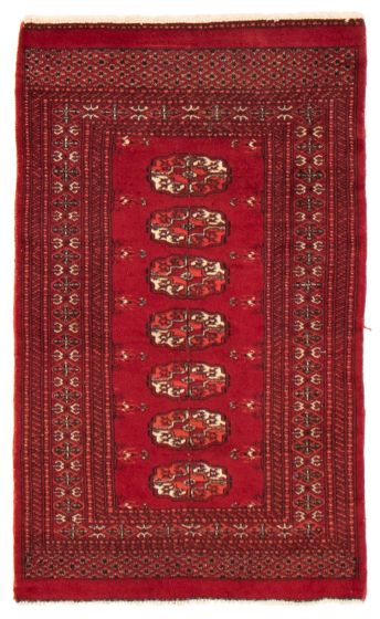 Bordered  Traditional Red Area rug 3x5 Pakistani Hand-knotted 370452