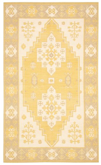 Bordered  Traditional/Oriental Orange Area rug 5x8 Turkish Flat-Weave 374881