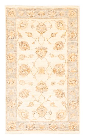 Bordered  Traditional Ivory Area rug 3x5 Pakistani Hand-knotted 380010