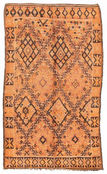 Moroccan  Tribal Orange Area rug 6x9 Moroccan Hand-knotted 383124
