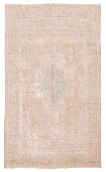 Bordered  Vintage/Distressed Green Area rug 6x9 Turkish Hand-knotted 386571