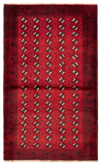Bordered  Tribal Red Area rug 3x5 Afghan Hand-knotted 389002