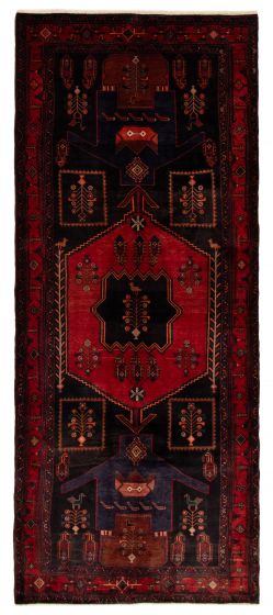 Geometric  Tribal Black Area rug Unique Turkish Hand-knotted 394188