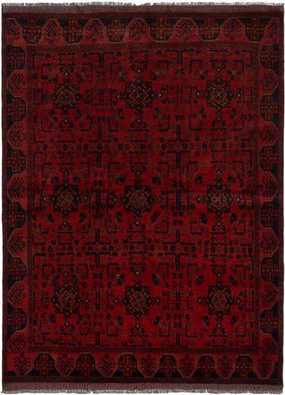 Traditional  Tribal Red Area rug 5x8 Afghan Hand-knotted 243960