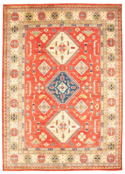 Geometric  Traditional Red Area rug 9x12 Afghan Hand-knotted 312251