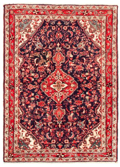 Bordered  Traditional Blue Area rug 3x5 Persian Hand-knotted 343517