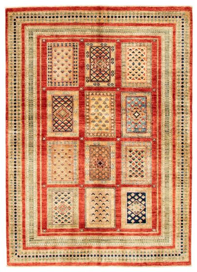 Bordered  Traditional Red Area rug 4x6 Afghan Hand-knotted 345887