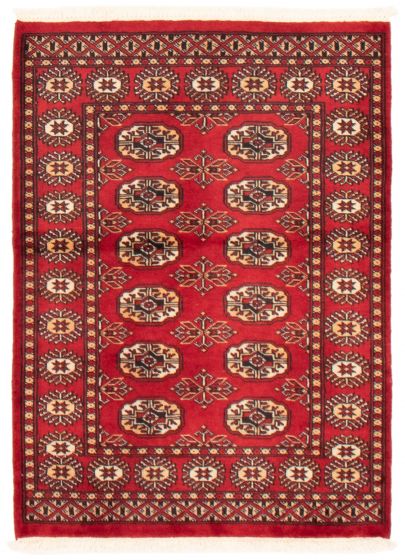 Bordered  Tribal Red Area rug 3x5 Pakistani Hand-knotted 361489