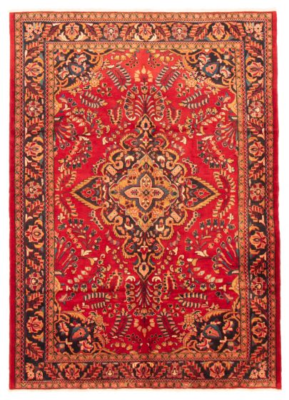 Bordered  Traditional Red Area rug 6x9 Persian Hand-knotted 366057
