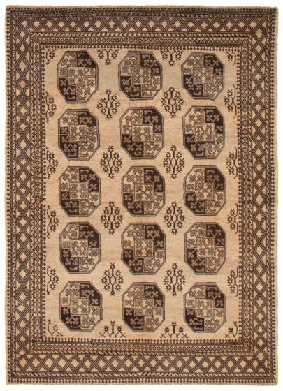 Bordered  Tribal Grey Area rug 5x8 Afghan Hand-knotted 367259