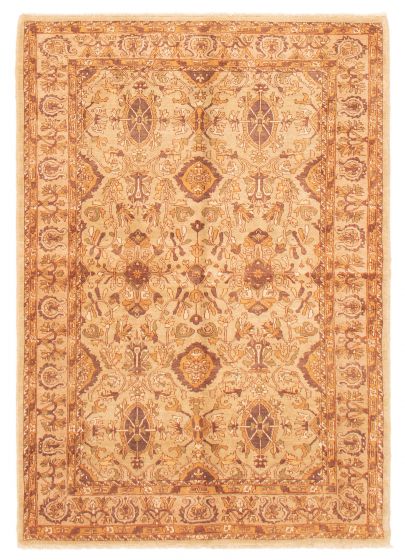 Bordered  Traditional Grey Area rug 5x8 Afghan Hand-knotted 369274