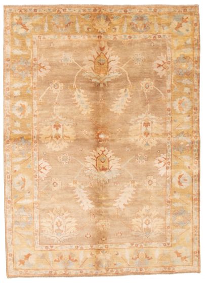 Bordered  Traditional Brown Area rug 5x8 Pakistani Hand-knotted 374048