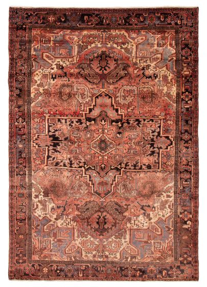 Geometric  Traditional Brown Area rug 8x10 Turkish Hand-knotted 391057