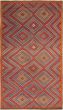 Bordered  Tribal Red Area rug Unique Turkish Flat-weave 292914