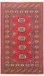 Bordered  Tribal Red Area rug 3x5 Pakistani Hand-knotted 305447