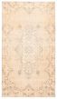 Bordered  Vintage Ivory Area rug 4x6 Turkish Hand-knotted 360937