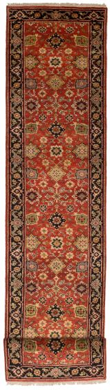 Bordered  Traditional Brown Area rug 5x8 Indian Hand-knotted 258718