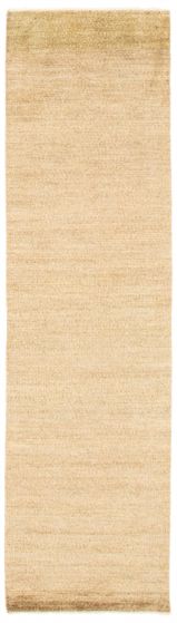 Gabbeh  Solid Green Runner rug 10-ft-runner Pakistani Hand-knotted 365091
