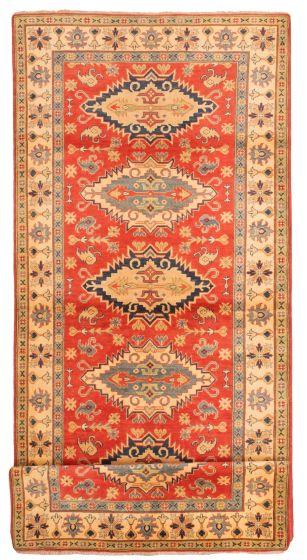 Bordered  Traditional Red Runner rug 19-ft-runner Afghan Hand-knotted 348273